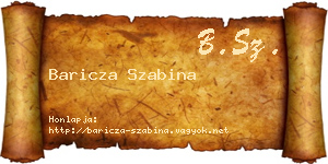 Baricza Szabina névjegykártya